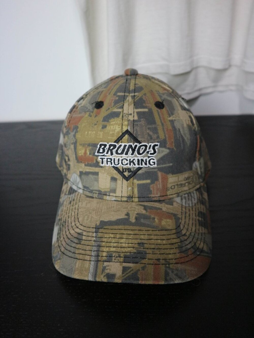 Bruno's Trucking Oilfield Camo Strapback Hat